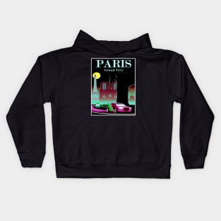 Paris Grand Prix : Abstract Automobile Racing Advertising Print Kids Hoodie